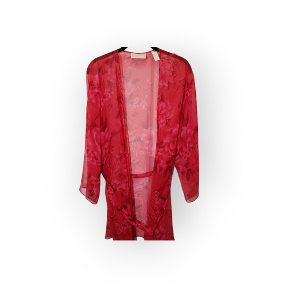 Lord & Taylor | Intimates & Sleepwear | Lord Taylor Sheer Red Robe Sz ...